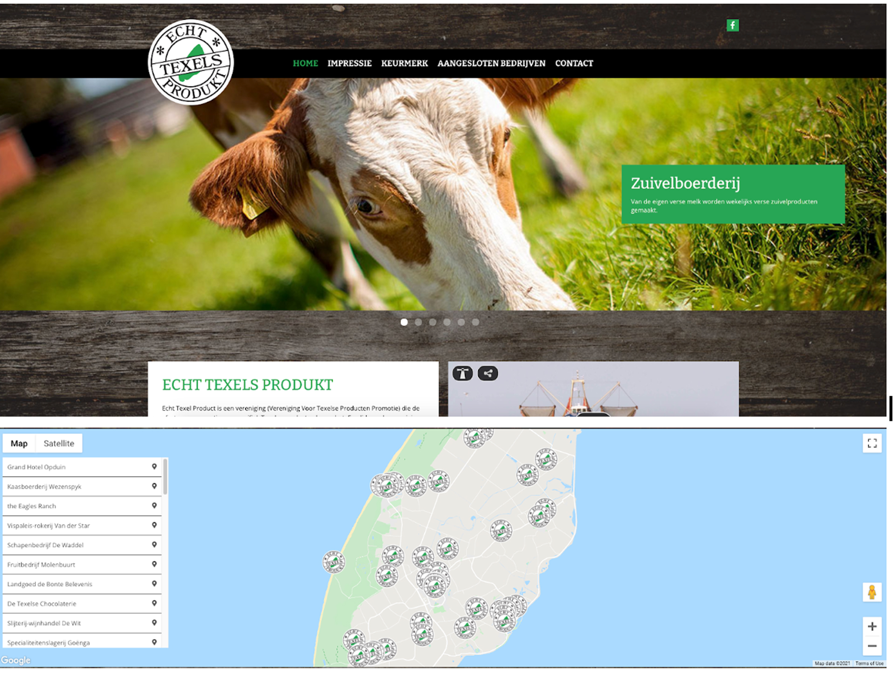 Website Echt Texel Produkt